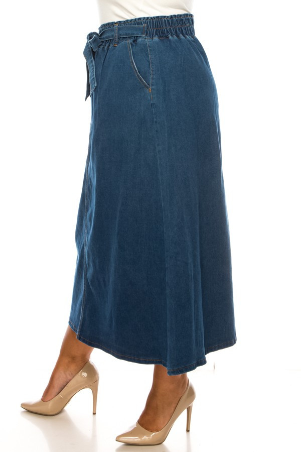 Denim Long Skirt Plus Size