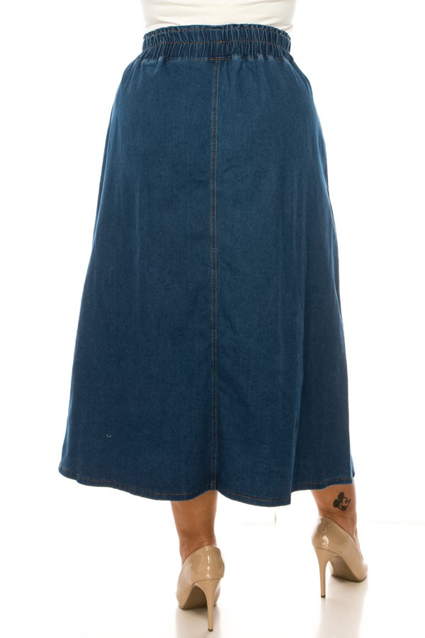 Denim Long Skirt Plus Size