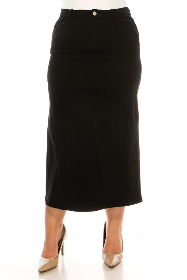 Denim Long Skirt Plus Size