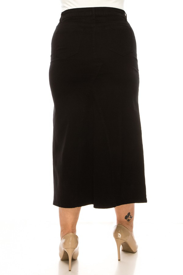 Denim Long Skirt Plus Size