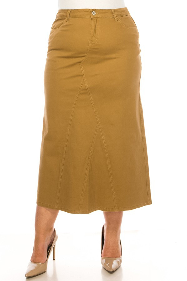 Denim Long Skirt Plus Size