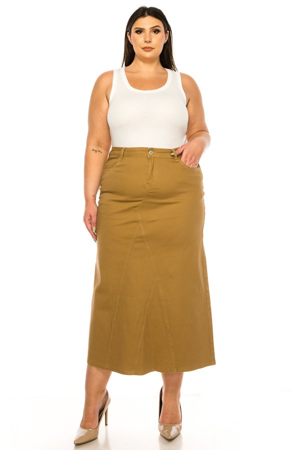 Denim Long Skirt Plus Size