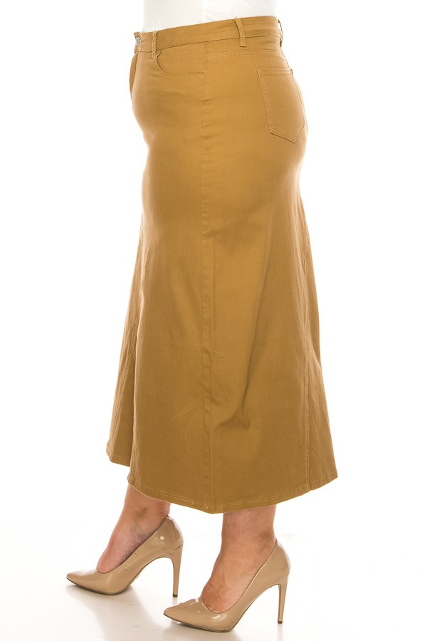 Denim Long Skirt Plus Size