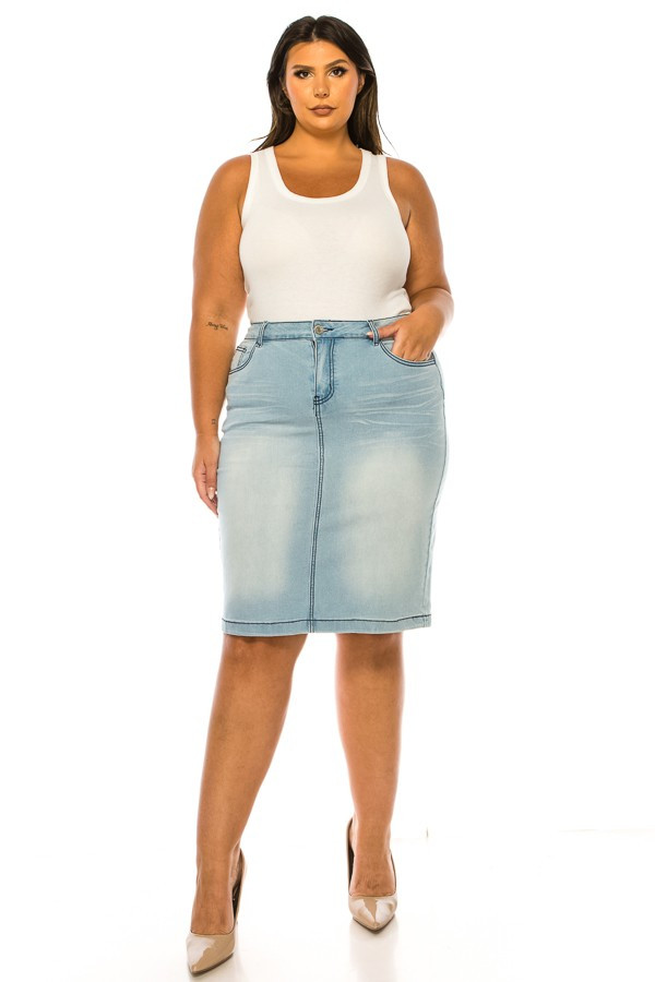 Denim Skirt Plus Size
