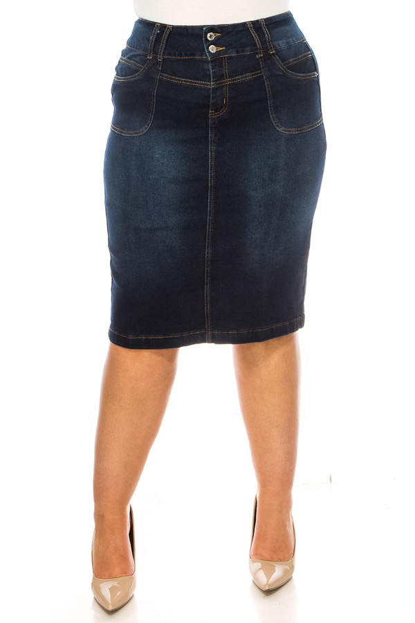 Denim Skirt Plus Size
