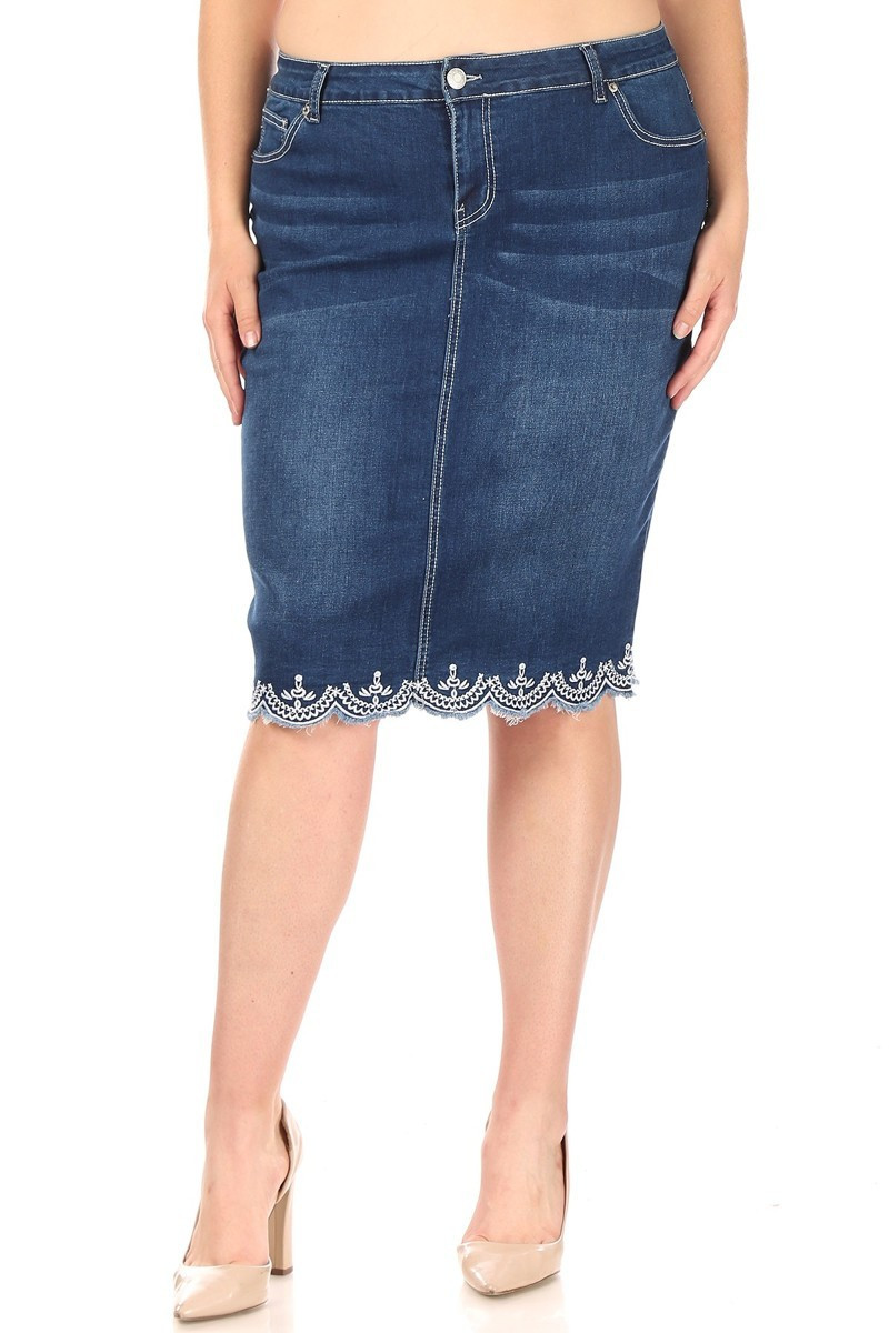 Denim Skirt Plus Size