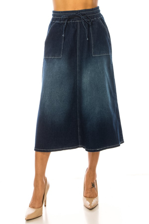 Denim Midi Skirt