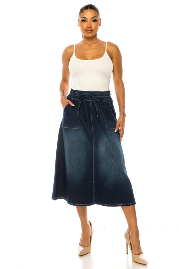Denim Midi Skirt