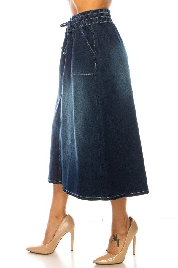 Denim Midi Skirt