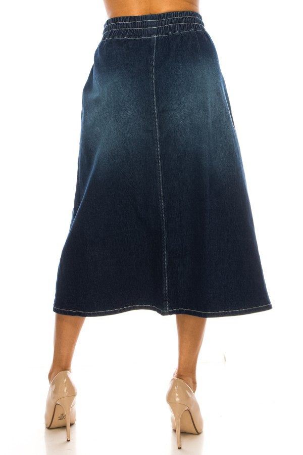 Denim Midi Skirt