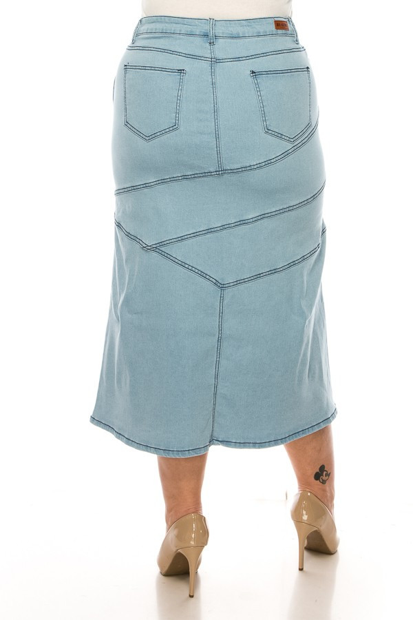 Denim Long Skirt Plus Size