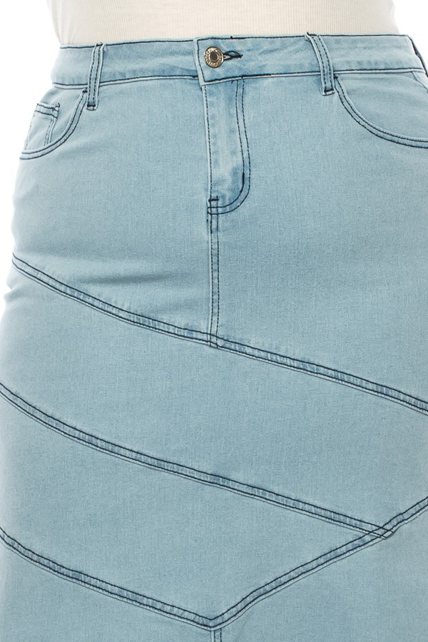 Denim Long Skirt Plus Size