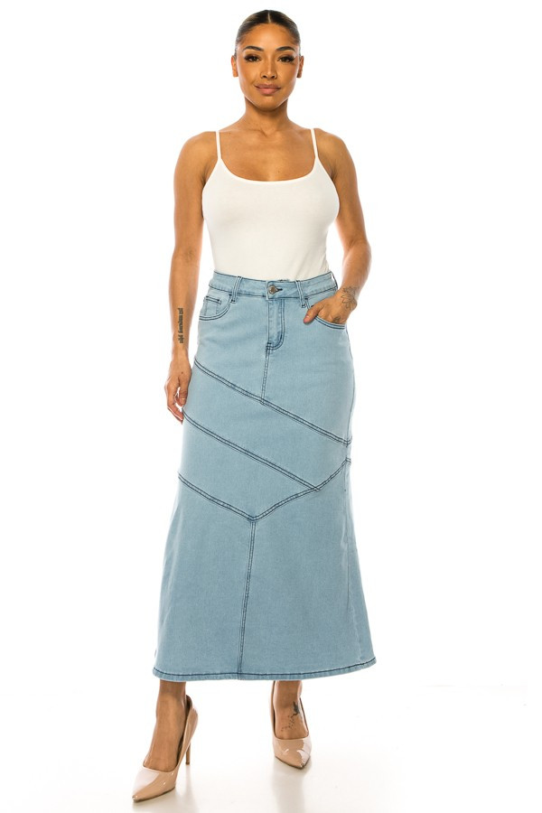 Denim Long Skirt