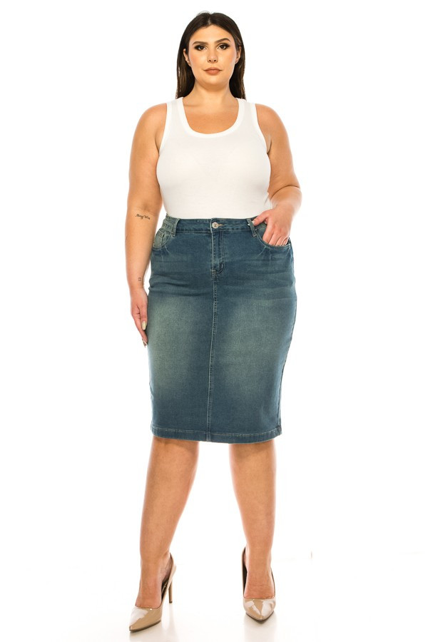 Denim Skirt Plus Size