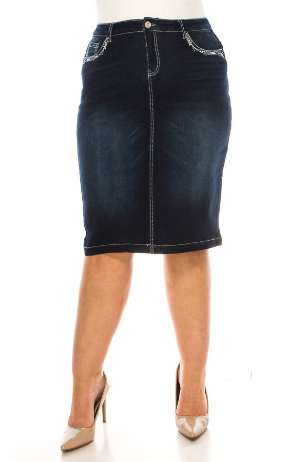 Denim Skirt Plus Size