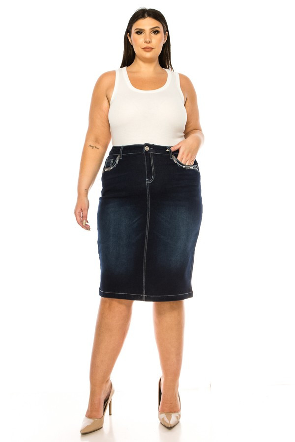Denim Skirt Plus Size