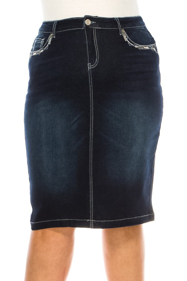 Denim Skirt Plus Size
