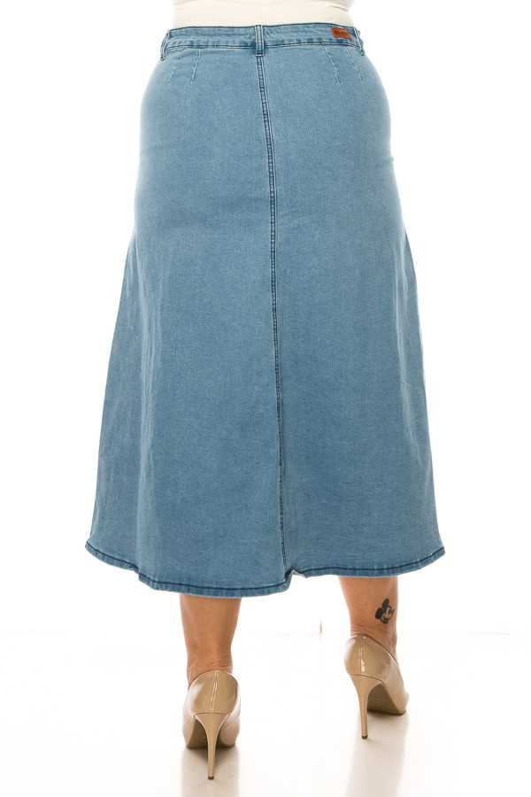 Denim Long Skirt Plus Size