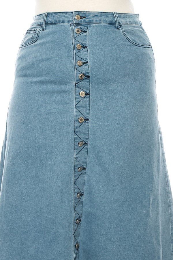 Denim Long Skirt Plus Size