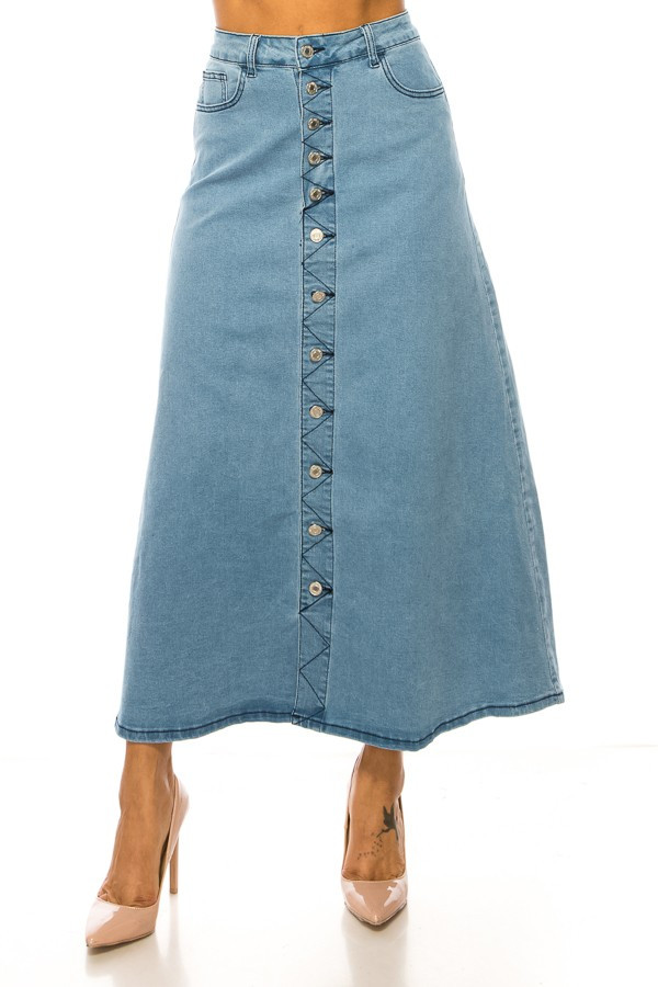 Denim Long Skirt