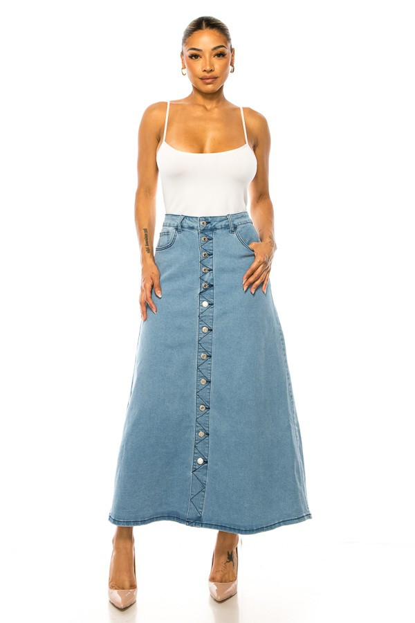 Denim Long Skirt