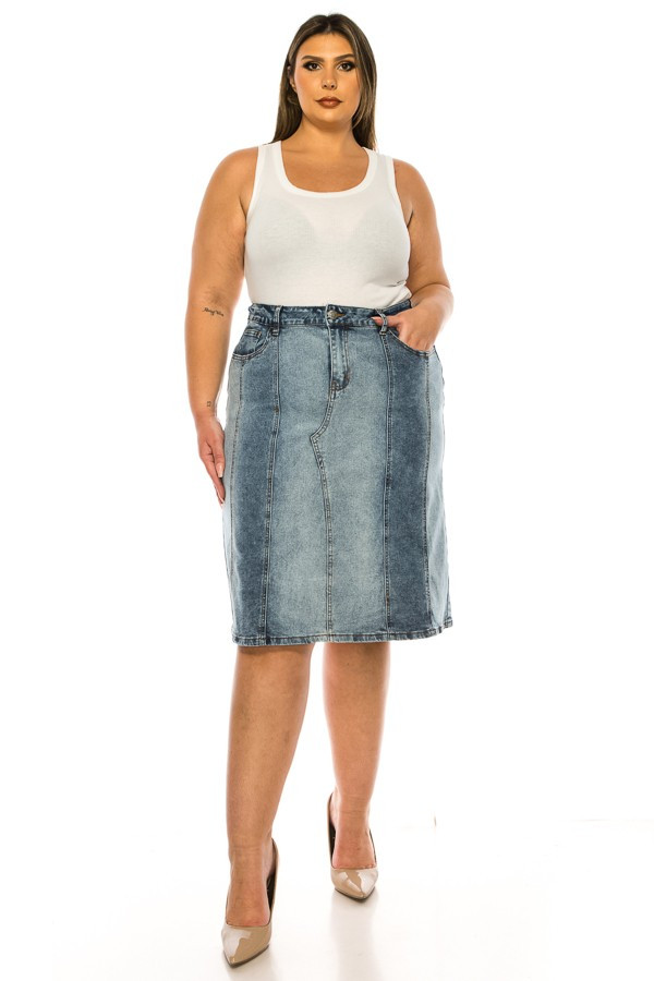 Denim Skirt Plus Size
