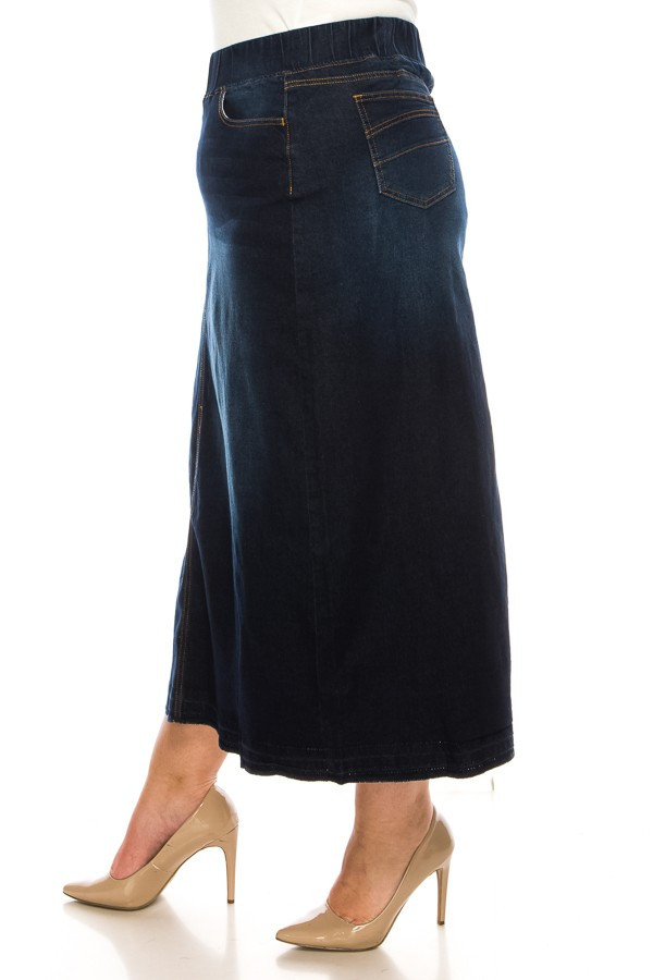 Denim Long Skirt Plus Size