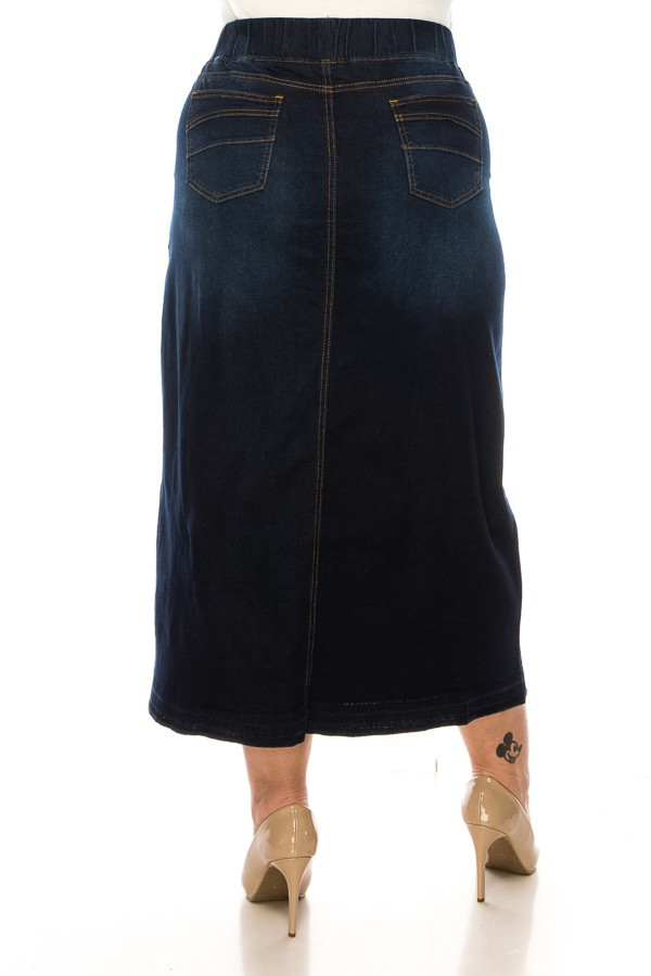 Denim Long Skirt Plus Size