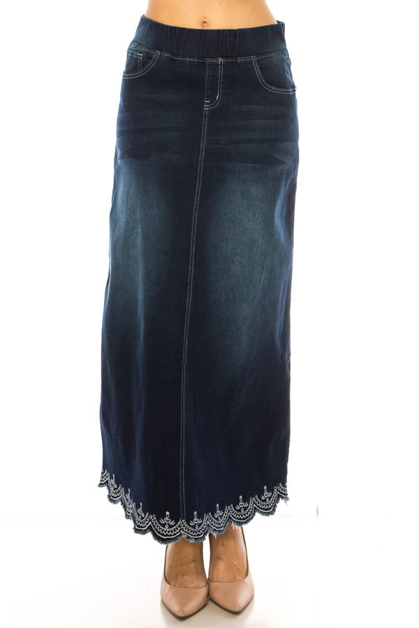 Denim Long Skirt