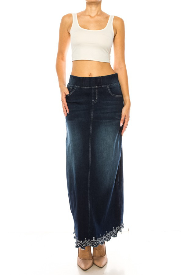 Denim Long Skirt