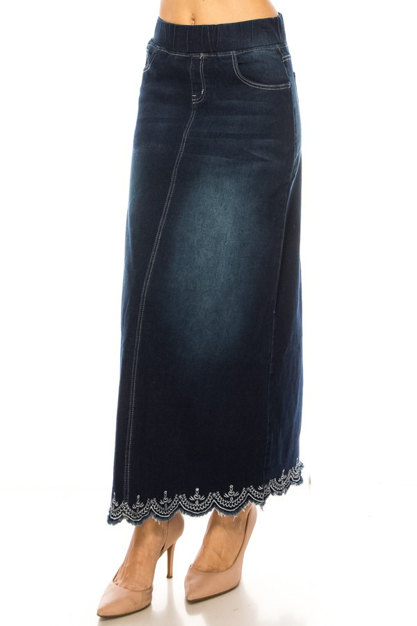 Denim Long Skirt