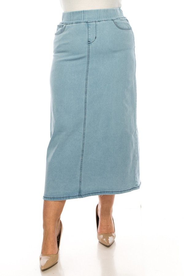 Denim Long Skirt Plus Size