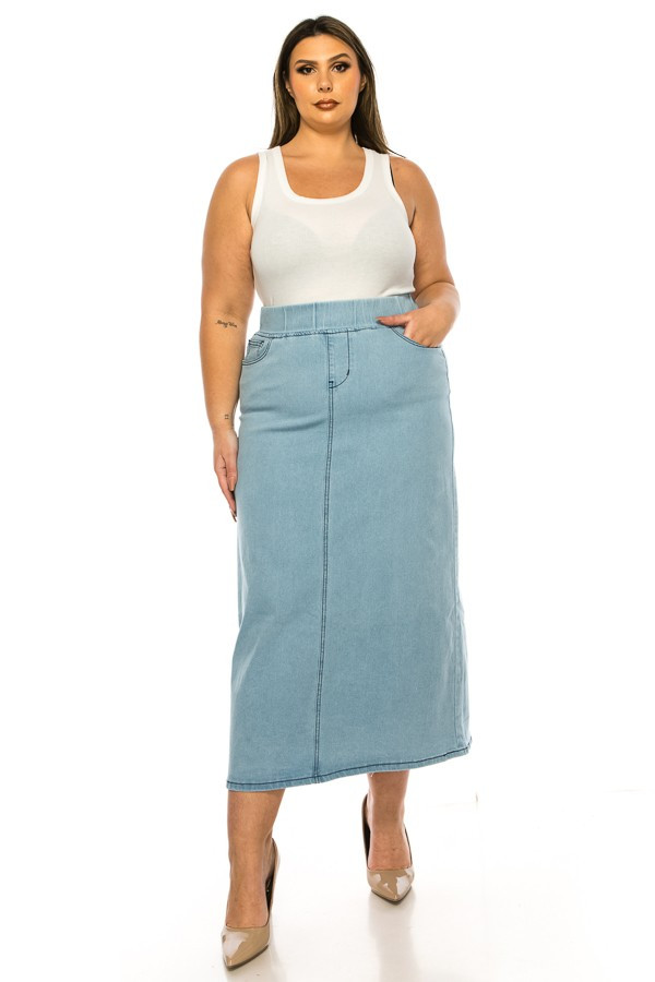 Denim Long Skirt Plus Size