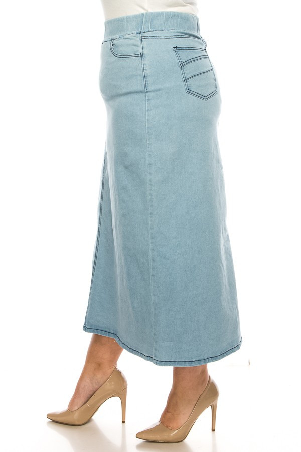 Denim Long Skirt Plus Size