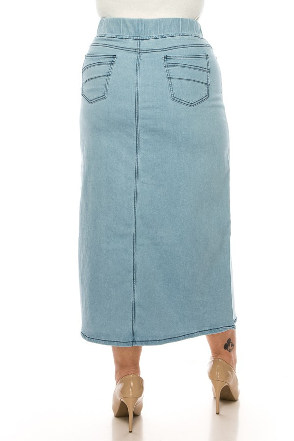 Denim Long Skirt Plus Size