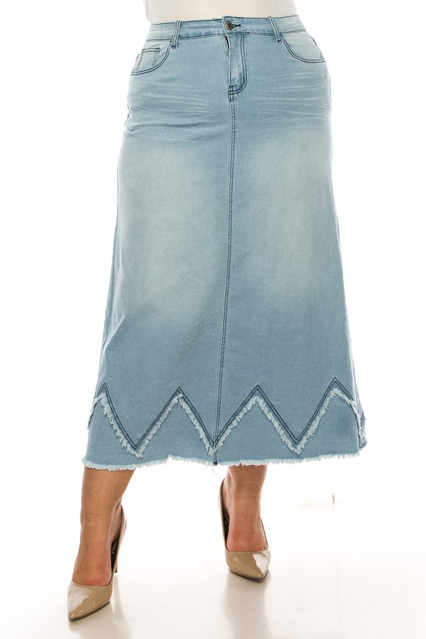 Denim Skirt Long Skirt Plus Size