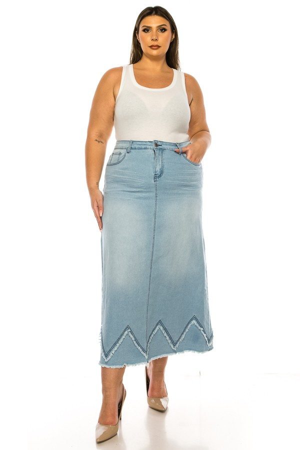 Denim Skirt Long Skirt Plus Size