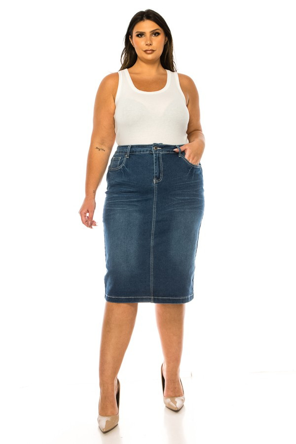 Denim Skirt Plus Size