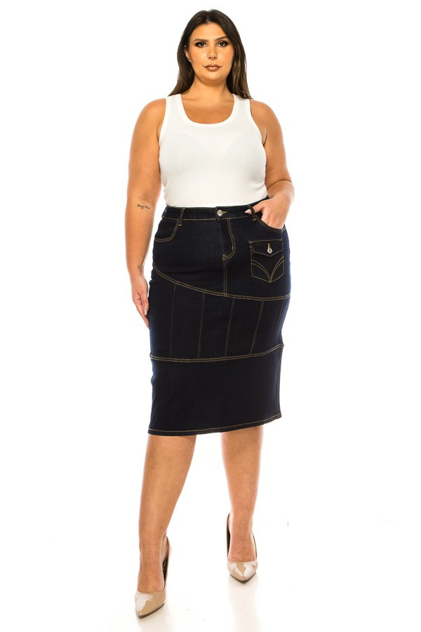 Denim Skirt Plus Size