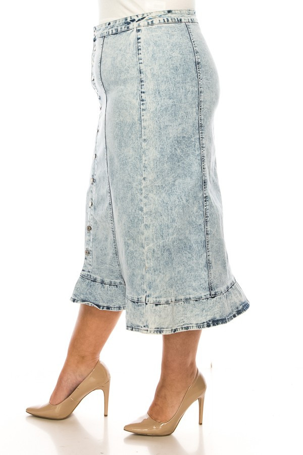 Denim Long Skirt Plus Size