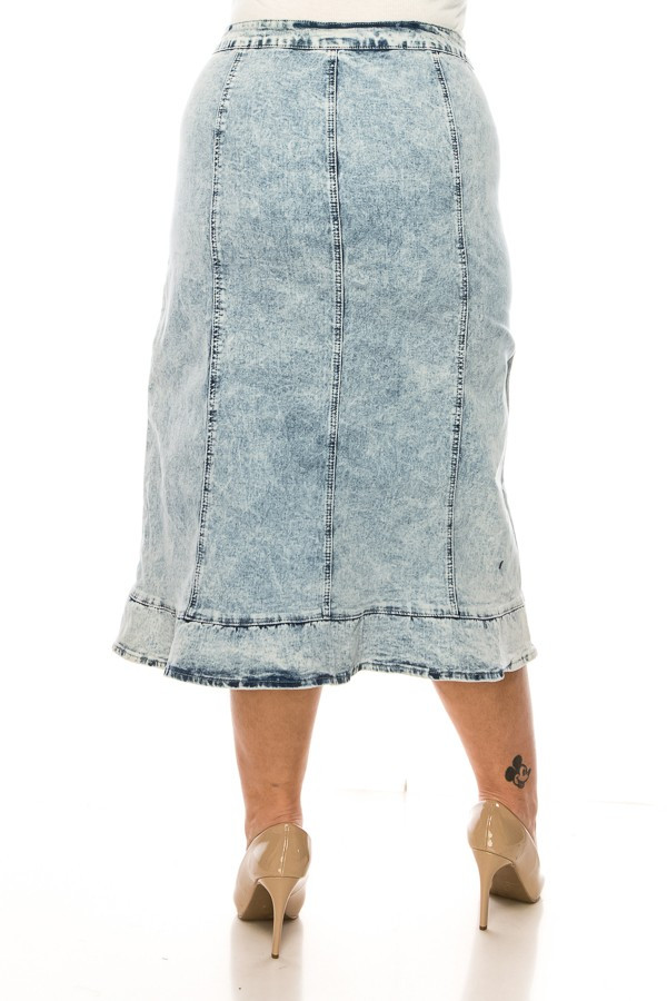 Denim Long Skirt Plus Size
