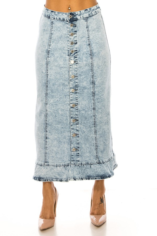 Denim Long Skirt
