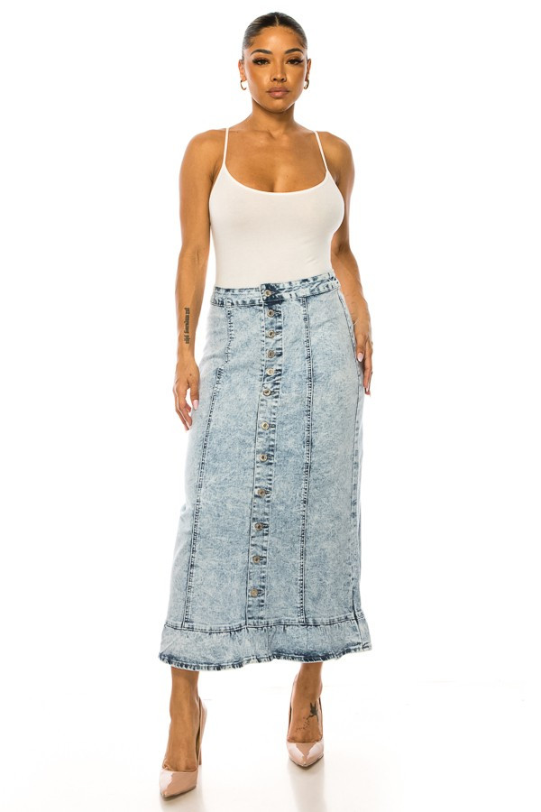 Denim Long Skirt