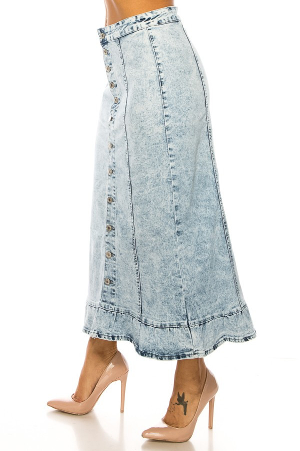 Denim Long Skirt