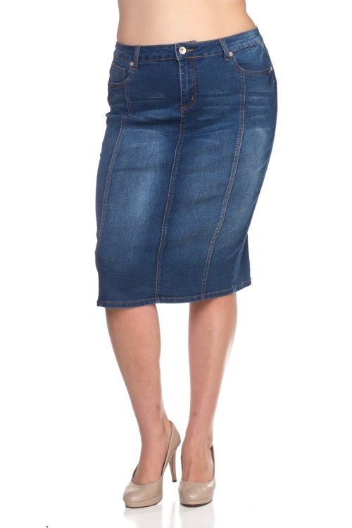 Denim Skirt Plus Size