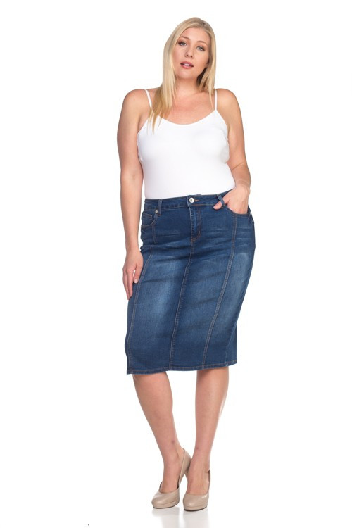 Denim Skirt Plus Size