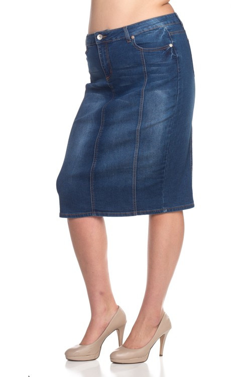 Denim Skirt Plus Size