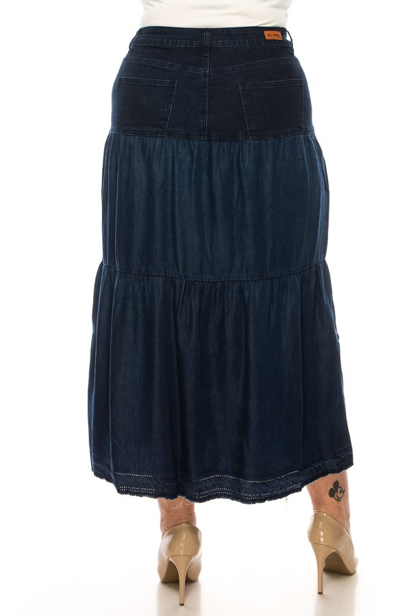 Denim Long Skirt Plus Size