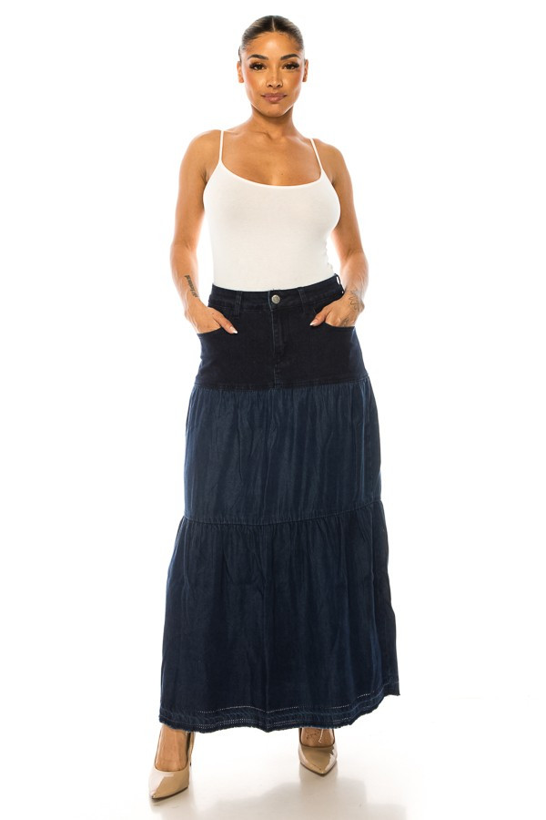 Denim Long Skirt