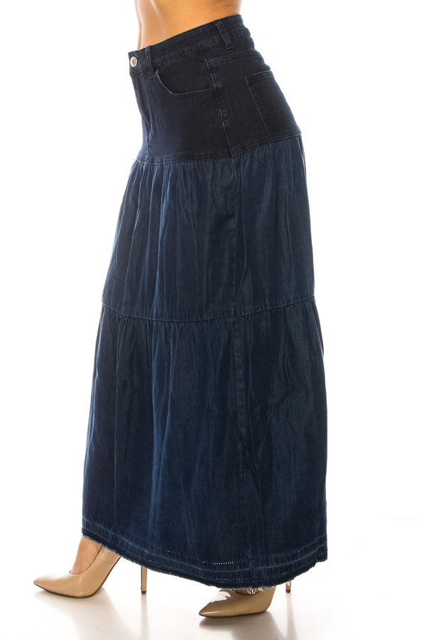 Denim Long Skirt